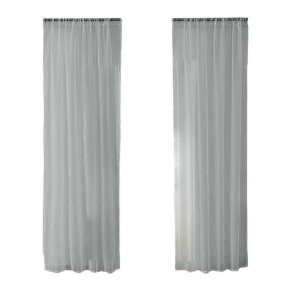 Grey Gray Sheer Curtains 51X39 Inches, Solid Color Light Filtering Translucent Window Panels For Living Room Bedroom, Rod Pocket, Privacy & Natural Light