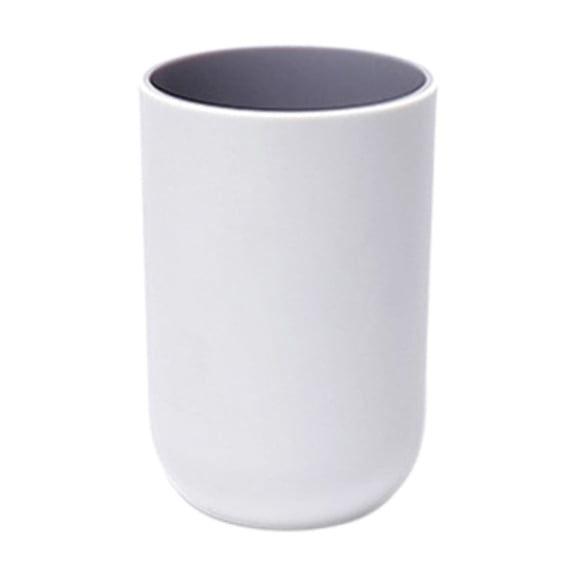 Grey Gray Simple Design Double Layer Mouthwash Cup For Home Bathroom Dormitory Daily Use Toothbrush Holder 4.1X2.8X2.8 Inch