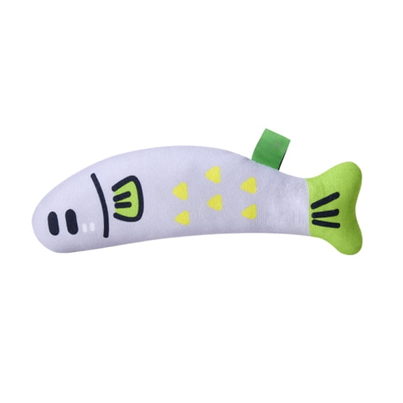 Grey Gray Sound Catnip Fish Toy For Cats Plush Interactive Self Heating Teaser Play Relief Boredom Pet