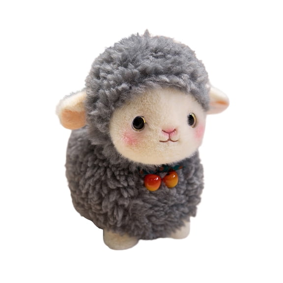 Grey Gray Super Adorable Small Wool Sheep Plush Toy Cherry Pendant Fluffy Lamb Doll Cotton