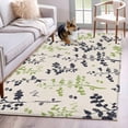 thumbnail image 1 of Grey Green Botanical Area Rugs 2.7'x5', Small Throw Rugs for Kitchen Bedroom, Rustic Country Spring Floral Summer Leaf Indoor Outdoor Rug Non-Slip Low Pile Carpet Runner Reversible Floor Mats, 1 of 8