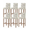 thumbnail image 1 of Grey Green Botanical Bar Stool Covers Set of 6, Rustic Country Spring Floral Summer Leaf Stretch Bar Chair Covers with Backs, Removable Pub Counter Height Chair Cover for Kitchen Dining Room Cafe, 1 of 7