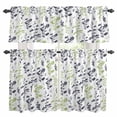 thumbnail image 1 of Grey Green Botanical Kitchen Curtains Sets for Windows 36 Inch Length, Watercolor Spring Floral Summer Leaf Rod Pocket Window Treatments Tier Curtains and Valances Set for Bedroom/Bathroom, 1 of 8