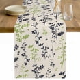 thumbnail image 1 of Grey Green Botanical Table Runner - 60 Inch Long Rustic Country Spring Floral Summer Leaf Cotton and Linen Blended Dress Scarves Farmhouse Table Runner for Kitchen Dining, Coffee Table, 13" x 60", 1 of 8