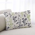 thumbnail image 1 of Grey Green Botanical Throw Pillow Covers, Rustic Country Spring Floral Summer Leaf Soft Breathable Pillow Cases with Invisible Zipper, Small Pillowcases for Couch Bed Sofa Chair 16x24 Inches, 1 of 9
