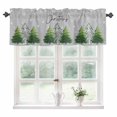 thumbnail image 1 of Grey Green Christmas Tree Kitchen Valances for Windows 54x18 Inch Kitchen Curtains Valances Rod Pocket Xmas Trees Snowflake Winter Bathroom Window Valances for Window Treatment Decor, 1 of 6