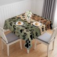 thumbnail image 1 of Grey Green Dog Paws Table Cloth Waterproof Tablecloths, Farmhouse Vintage Modern Brown Wood Tablecloth Dining Table Cover for Kitchen Party Tabletop Outdoor, Square Tablecloth 60x60 Inch, 1 of 9