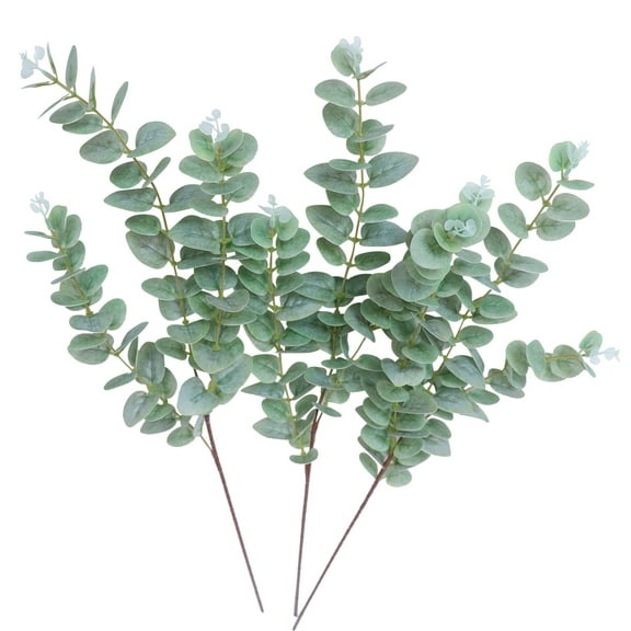 Grey Green Fake Eucalyptus Faux Greenery Stems Silk Plants 32" Tall Leaves Branches for Vases Home Decor Floral Arrangements Indoor Wedding Flowers