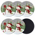 thumbnail image 1 of Grey Green Snowman Christmas Coasters Set of 6, Absorbent Coasters for Drinks, Xmas Tree Snowflake Winter Coaster for Desk Coffee Table Protection, Home Decor House Warming Gifts 4", 1 of 8