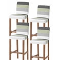 thumbnail image 1 of Grey Green Striped Bar Stool Covers Set of 4, Farmhouse Modern Stretch Washable Bar Chair Covers with Backs, Removable Pub Counter Height Chair Cover for Kitchen Dining Room Cafe, 1 of 7