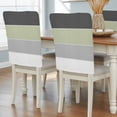 thumbnail image 1 of Grey Green Striped Chair Back Covers, Removable Chair Covers for Dining Chairs Set of 4, Washable Chairs Slipcovers Back Seat Protector for Wedding Party 19"x20", 1 of 9