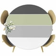 thumbnail image 1 of Grey Green Striped Table Cloth, Round Fitted Tablecloths with Elastic Edge, Farmhouse Modern Wipeable Waterproof Table Cover for Kitchen Wedding 55-60 Inches, 1 of 4