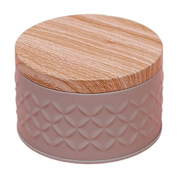 Grey Grey Small Round Iron Storage Box, Metal Cookie Tin For Baking Snacks Candy Storage, Decorative Gift Box, Kitchen Organizer, 3.94X3.94X2.36In, 0.22Lb