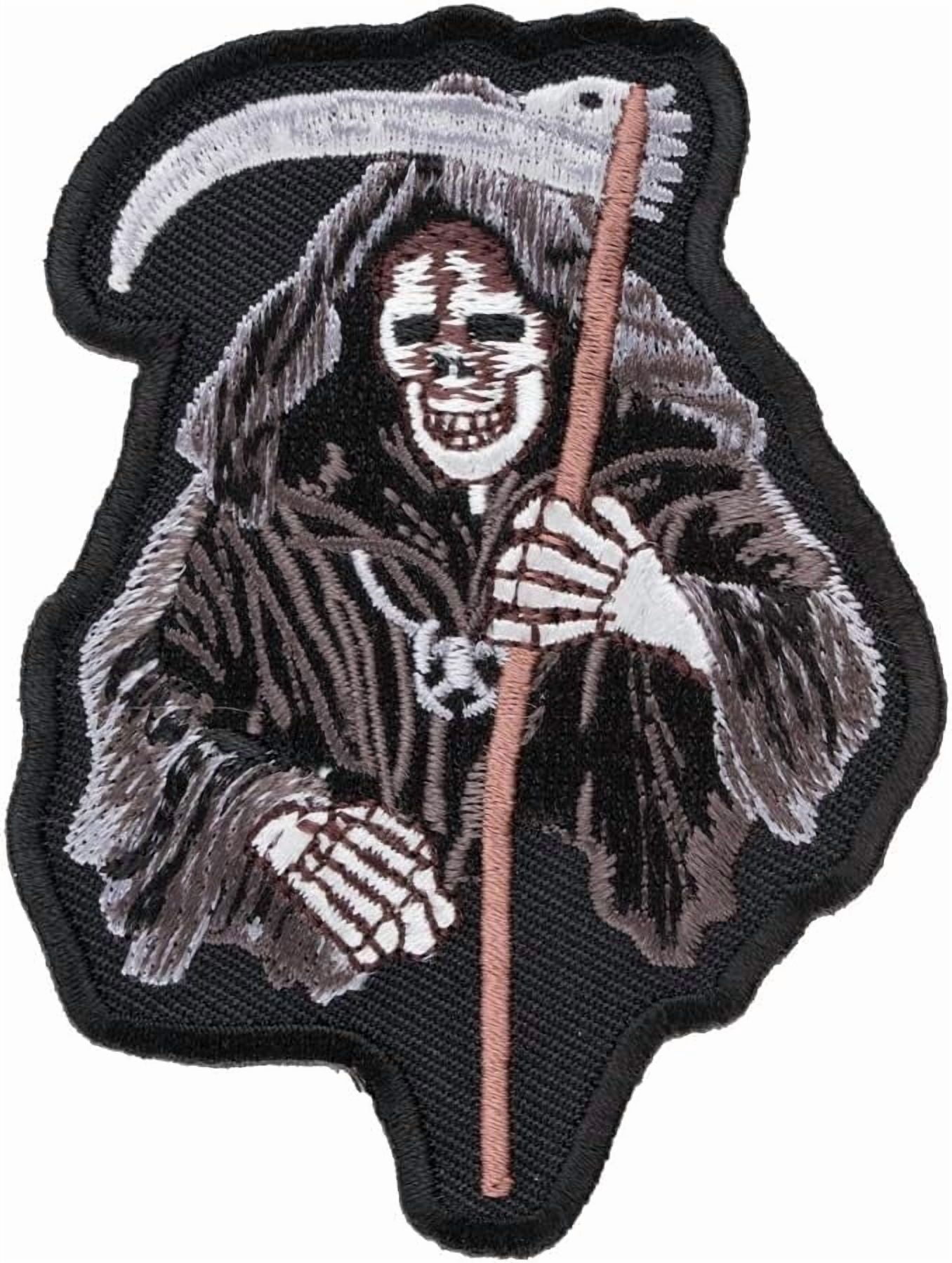 Grium Reeper Patch Grey Grim Reaper Skull Patch, Death Skull Patches - Walmart.com