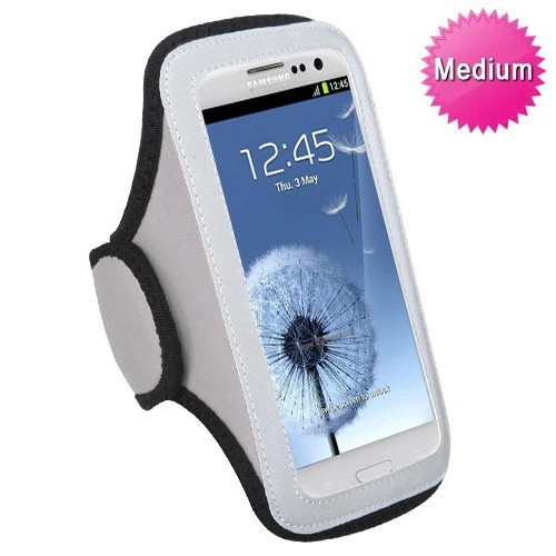 Grey Gym Jogging Universal Armband Pouch Case Dell Venue Gsm Phone 3G Android