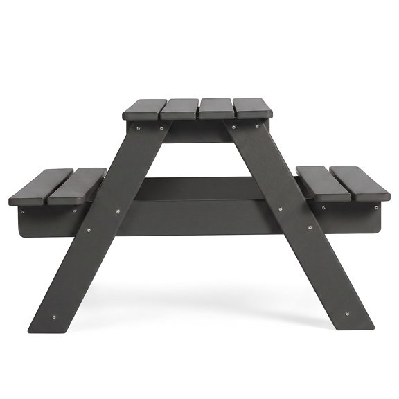 Grey HDPE Plastic Picnic Bench Table For Indoor And Outdoor Use