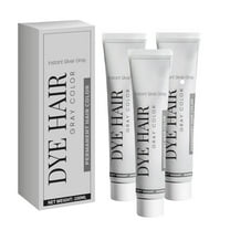 Grey Hair Dye,Silver Hair Dye,Silver Gray Hair Dye, Natural Gray Hair Color Cream, Grey Hair Color Permanent,2 in 1 Natural Essence Extract Silver Hair Dye(3pcs)