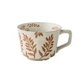 thumbnail image 1 of Grey Handmade Stoneware Coffee Mug For Home With Embossed Leaf Pattern Large Capacity And Heat Resistant For Office Kitchen Use 4X3X4In 0.6Lb, 1 of 7