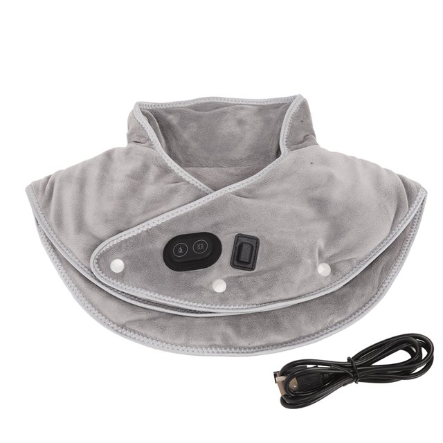 Grey Heating Pad for Neck Shoulders 3 Level Temperature Adjustment