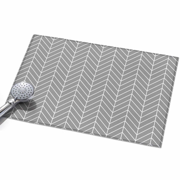 Grey Herringbone Stripes 2x3ft Non Slip Area Rug Modern Abstract Geometric Gray Simple Lines Washable&nbsp;Soft Area Rugs for Living Room, Indoor&nbsp;Circle Carpet for Bedroom Dining Room Kitchen