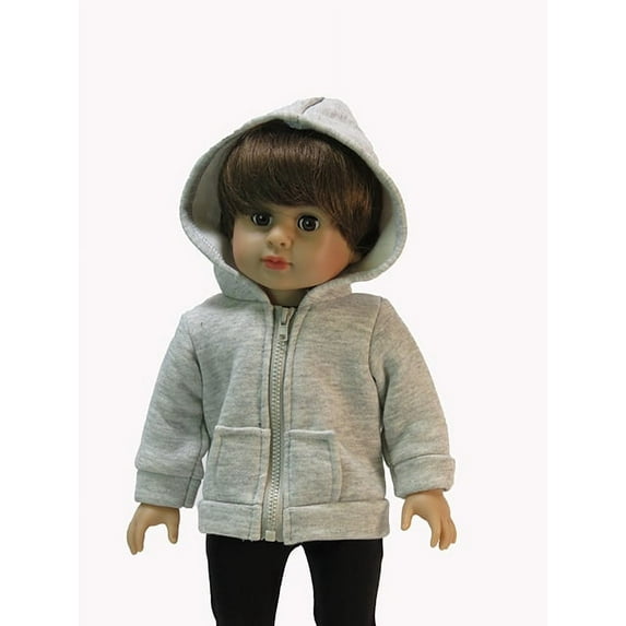 Grey Hoodie for 18in Doll | American Fashion World