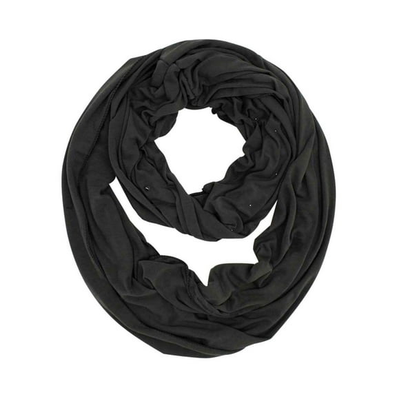 Grey Infinity Scarf With Silver Spikes