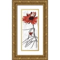 thumbnail image 1 of Grey, Jace 10x18 Gold Ornate Wood Framed with Double Matting Museum Art Print Titled - Red Flower, 1 of 4