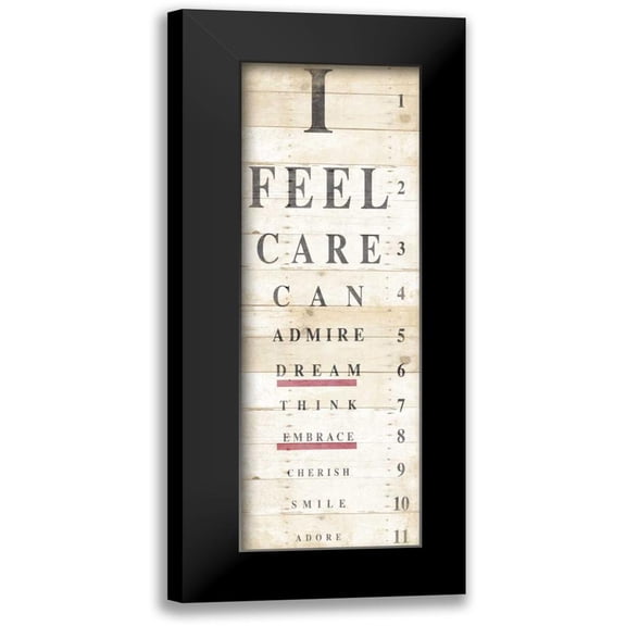 Grey, Jace 11x24 Black Modern Framed Museum Art Print Titled - Eye Chart