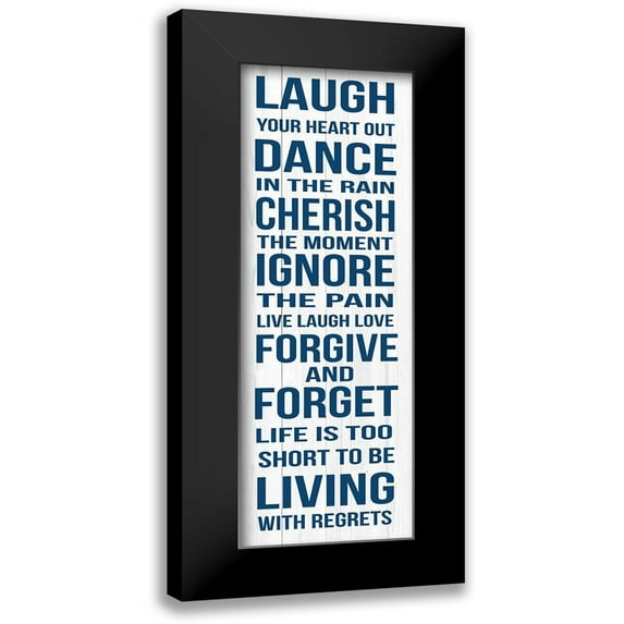 Grey, Jace 11x24 Black Modern Framed Museum Art Print Titled - Rules For Enjoyment Navy