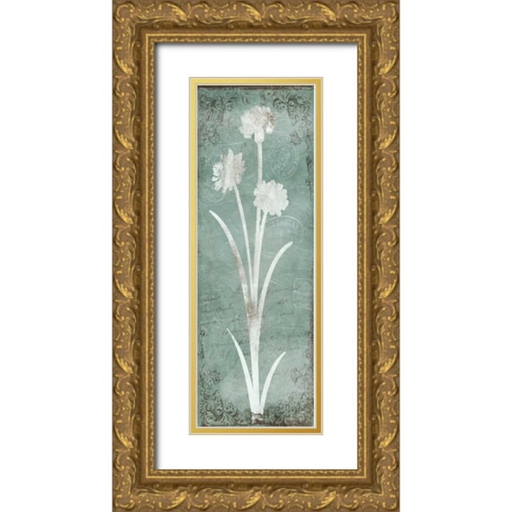 Grey, Jace 11x24 Gold Ornate Wood Framed with Double Matting Museum Art Print Titled - Postal Floral Silo