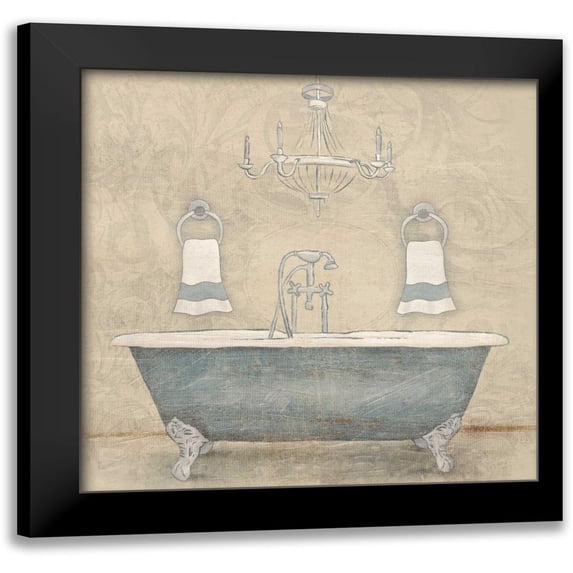 Grey, Jace 12x12 Black Modern Framed Museum Art Print Titled - Blue Bath 2