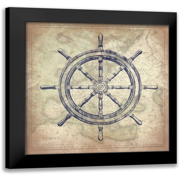 Grey, Jace 12x12 Black Modern Framed Museum Art Print Titled - Coastal Map