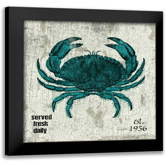 Grey, Jace 12x12 Black Modern Framed Museum Art Print Titled - Crab No Band Teal