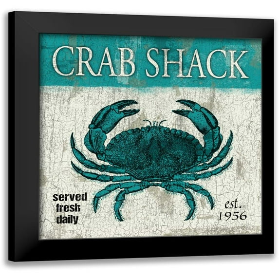 Grey, Jace 12x12 Black Modern Framed Museum Art Print Titled - Crab Teal