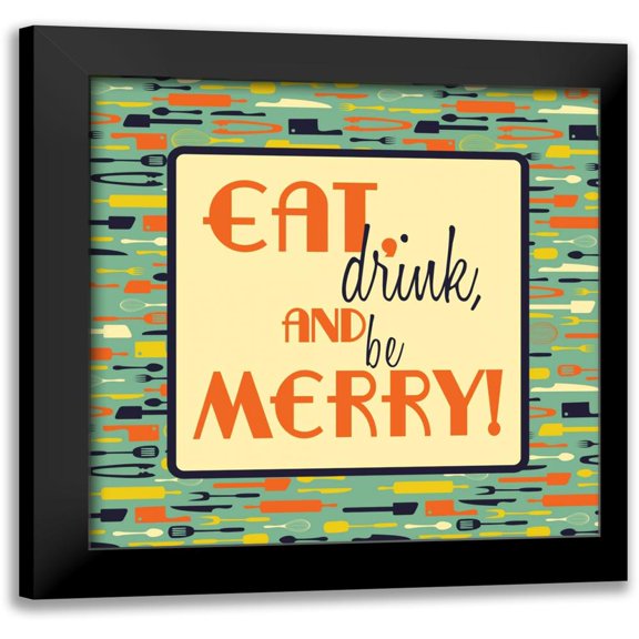 Grey, Jace 12x12 Black Modern Framed Museum Art Print Titled - Eat