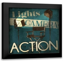 Grey, Jace 12x12 Black Modern Framed Museum Art Print Titled - Lights Camera Action