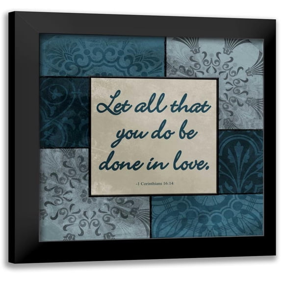 Grey, Jace 12x12 Black Modern Framed Museum Art Print Titled - Love