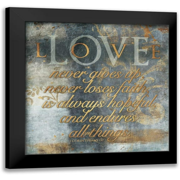 Grey, Jace 12x12 Black Modern Framed Museum Art Print Titled - Never Gives Up