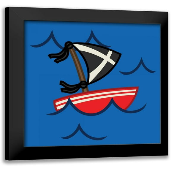 Grey, Jace 12x12 Black Modern Framed Museum Art Print Titled - Pirate Ship