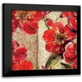 thumbnail image 1 of Grey, Jace 12x12 Black Modern Framed Museum Art Print Titled - Red Floral 1, 1 of 5