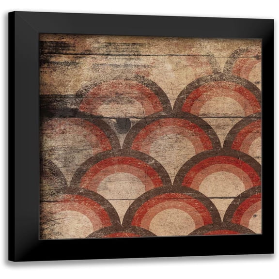 Grey, Jace 12x12 Black Modern Framed Museum Art Print Titled - Red Geo 1