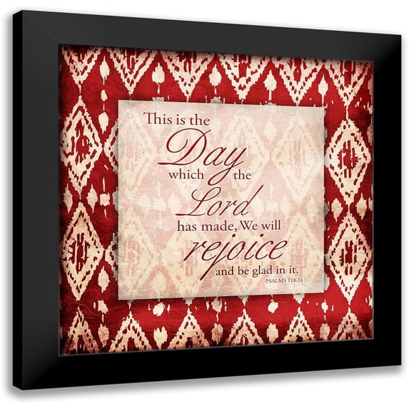 Grey, Jace 12x12 Black Modern Framed Museum Art Print Titled - Rejoice Red