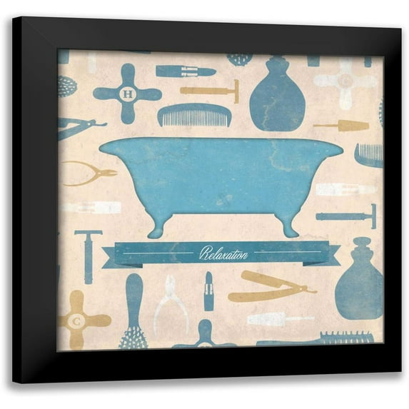 Grey, Jace 12x12 Black Modern Framed Museum Art Print Titled - Relaxation Pattern