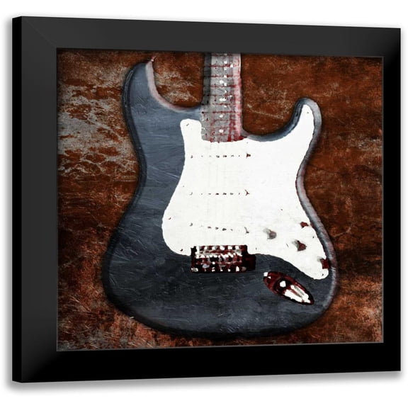 Grey, Jace 12x12 Black Modern Framed Museum Art Print Titled - Rustic Electric Guitar