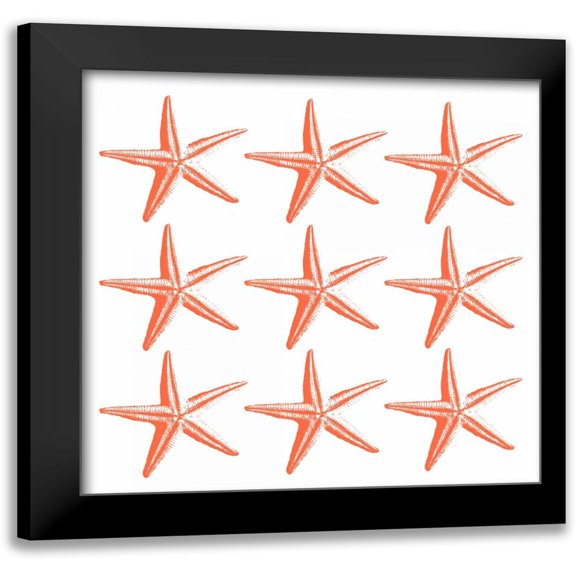 Grey, Jace 12x12 Black Modern Framed Museum Art Print Titled - Starfish Tropical