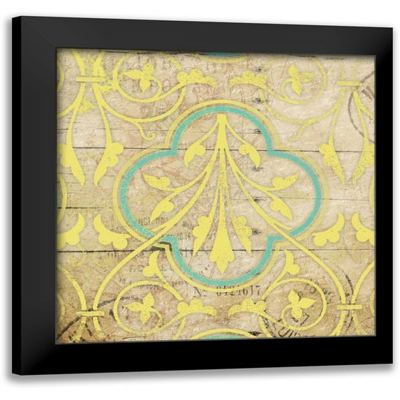 Grey, Jace 12x12 Black Modern Framed Museum Art Print Titled - Turq Pattern 7