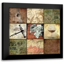 Grey, Jace 12x12 Black Modern Framed Museum Art Print Titled - Wine 9 patch