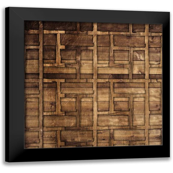 Grey, Jace 12x12 Black Modern Framed Museum Art Print Titled - Wood Chip Pattern