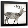 thumbnail image 1 of Grey, Jace 12x12 Black Modern Framed Museum Art Print Titled - Wood Deer, 1 of 5