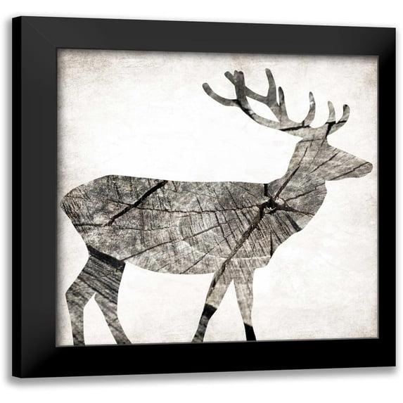 Grey, Jace 12x12 Black Modern Framed Museum Art Print Titled - Wood Deer